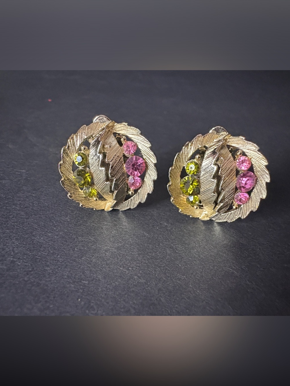 Lisner Gold-Tone Leaf Clip-On Earrings